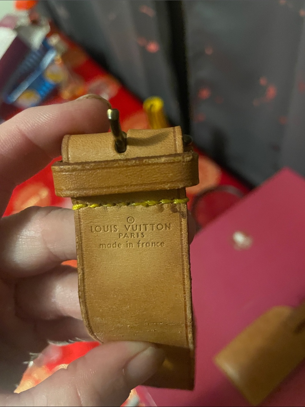 Louis Vuitton Tan Leather Luggage Tag and Strap - Picture 7 of 17